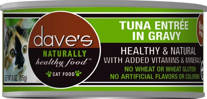 Dave's Cat Food Naturally Healthy Grain-free Tuna Entree In Gravy Canned Cat Food 5.5-oz