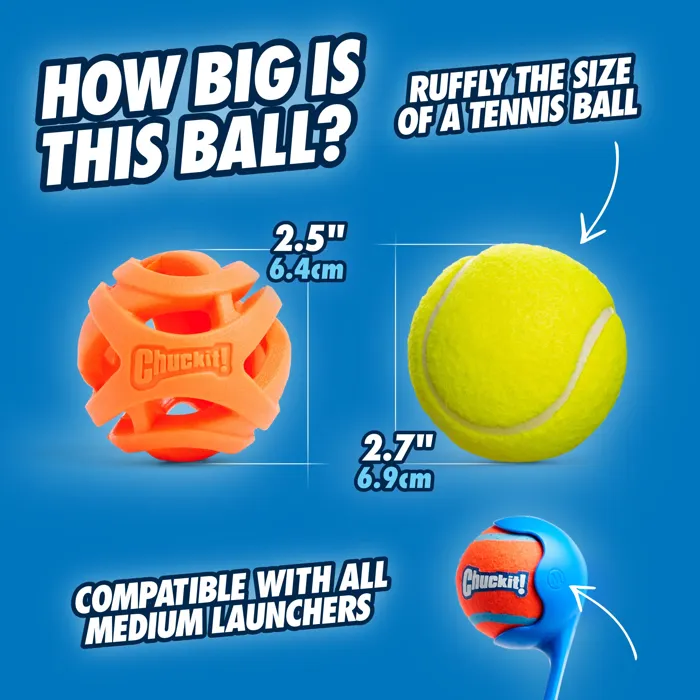 Chuckit! Air Fetch Ball orange medium size comparison