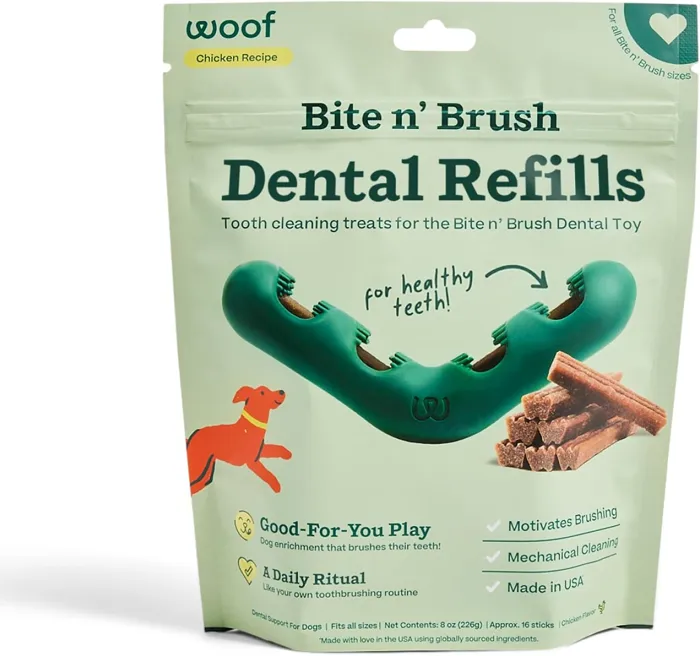 Woof Bite N' Brush Dental Refills 8-oz 18-ct