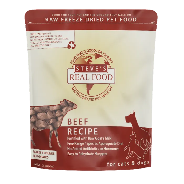 Steve's Real Food Fd Bf Nuggets For Dogs, 1.25-lb
