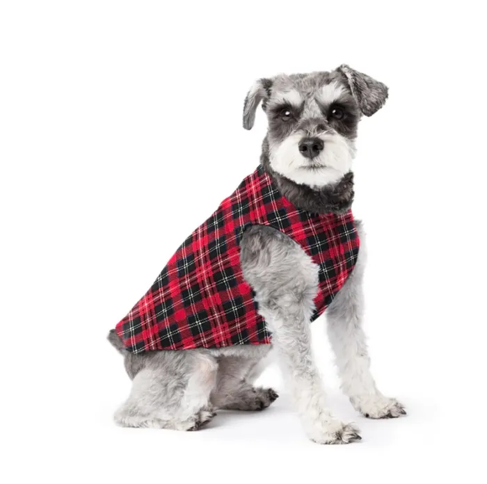 Gold Paw Fleece Red Plaid 10