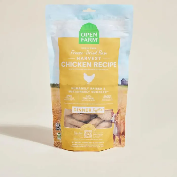 Open Farm Dog Freeze Dried Harvest Chicken Patties 17.5 Oz