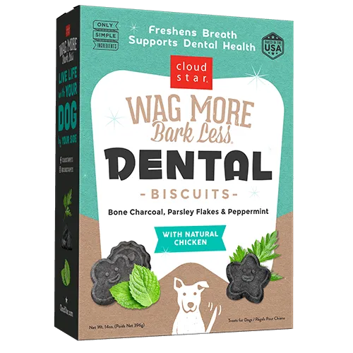 Wag More Dental Biscuit Chicken/charcoal 14-oz