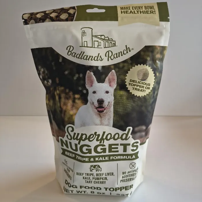 Badlands Ranch Superfood Nuggets Beef Tripe Kale 8 oz front
