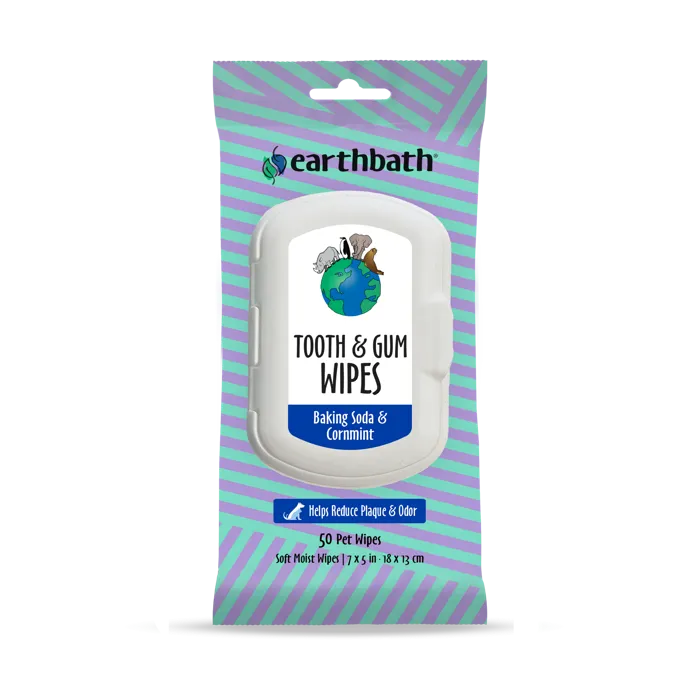 earthbath Tooth & Gum Wipes 50 ct front