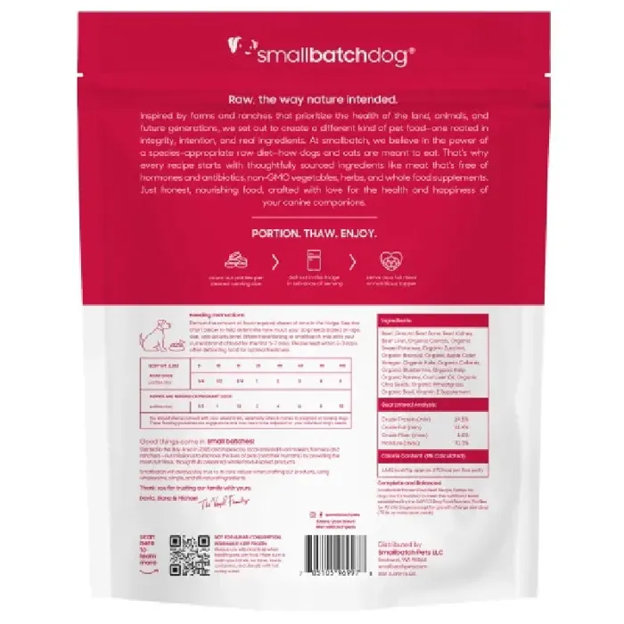 Small Batch beef recipe frozen raw patties 6 lb back