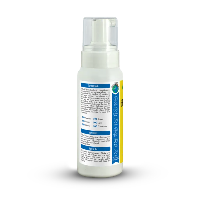 Earthbath Hypoallergenic Grooming Foam 8 oz back label