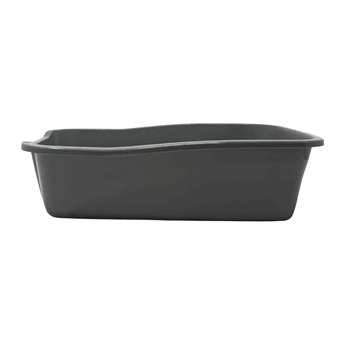 Van Ness Small Cat Litter Pan, dark gray, side view