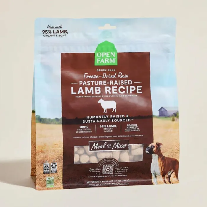 Open Farm Pasture Raised Lamb Recipe Freeze Dried Raw Dog Food 13.5-oz