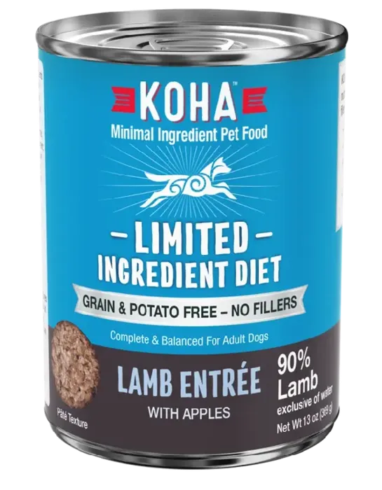 Koha Lamb Entrée W/ Apples Wet Dog Food 13-oz