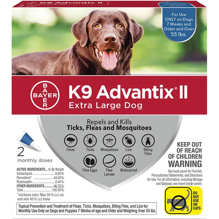 K9 Advantix II Extra Large Dog 2-Pack front package
