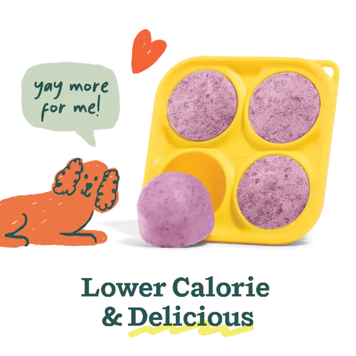 Woof Calming Mix purple pops in yellow tray