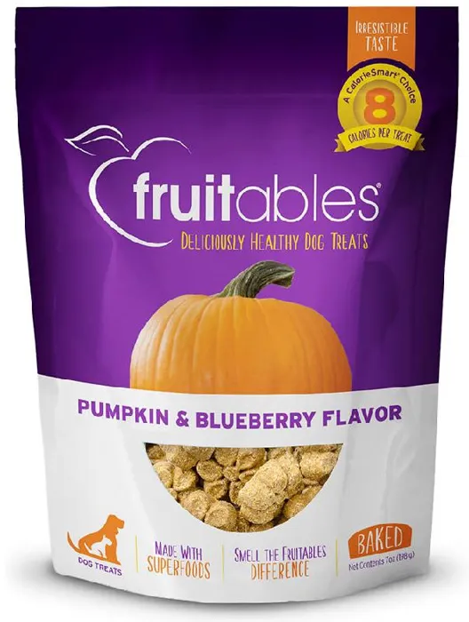 Fruitables Pumpkin & Blueberry Flavor Crunchy Dog Treats 7-oz