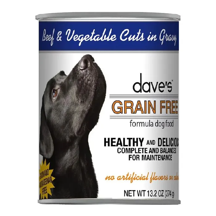 Dave's Dog Food Grain-free Bf & Veg Cuts Gravy Can Dog Food, 13-oz