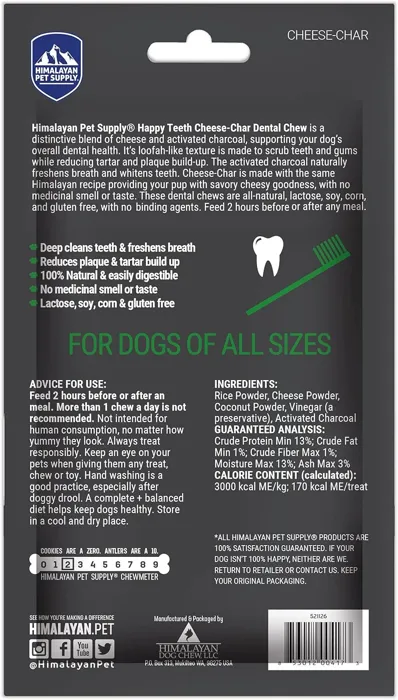 Himalayan Happy Teeth Charcoal Dental Chew 4-oz