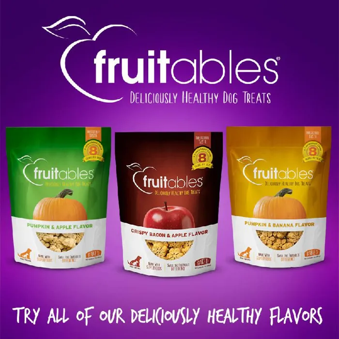 Fruitables Pumpkin & Blueberry Flavor Crunchy Dog Treats 7-oz