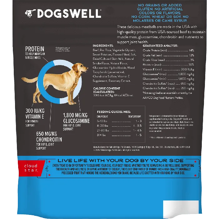 Dogswell Hip & Joint Meatballs Beef 14 oz back