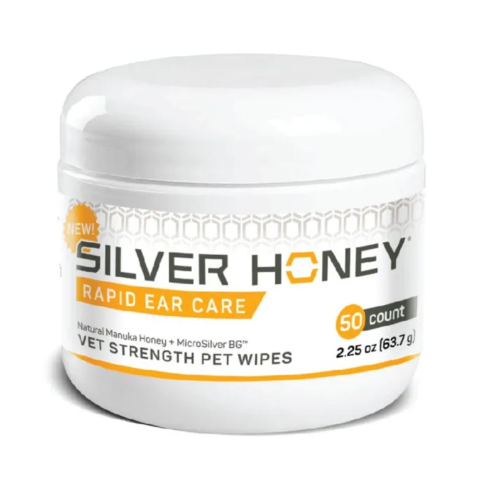 Silver Honey Rapid Ear Care Pet Wipes 50-ct