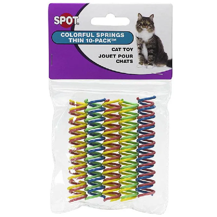 Spot Colorful Thin Springs For Cats 10 Pack