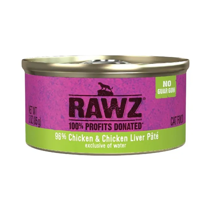 Rawz Cat Can 96% Chicken & Chicken Liver 3oz 18/cs