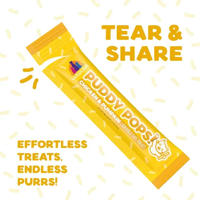 Weruva Puddy Pops Chicken & Pumpkin tear-and-share tube