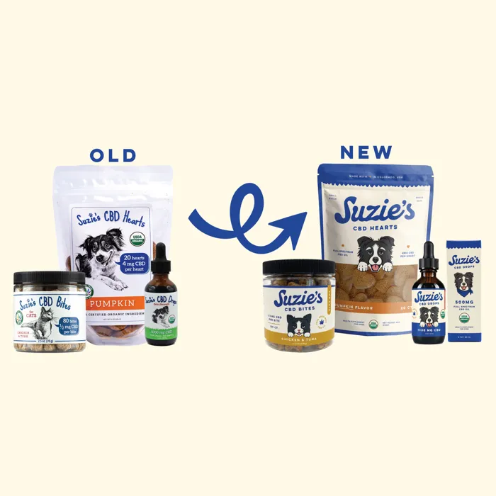 Suzie's CBD Drops 500mg new packaging comparison