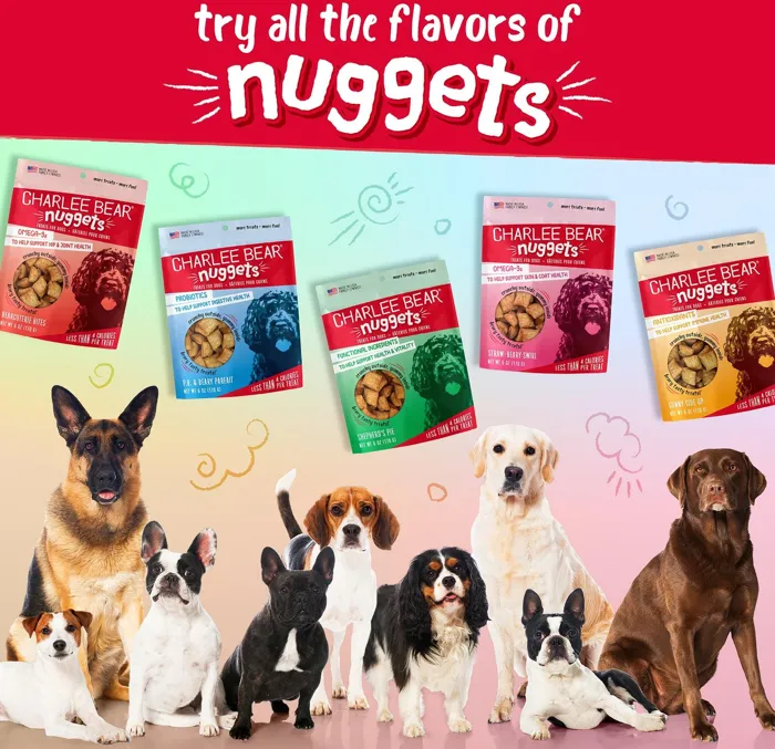 Charlee Bear Nuggets Sunny Side Up shown in flavor lineup