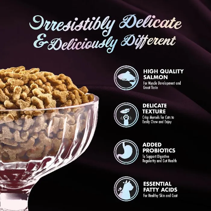 Fromm PurrSnickitty Salmon Splendor salmon kibble features graphic