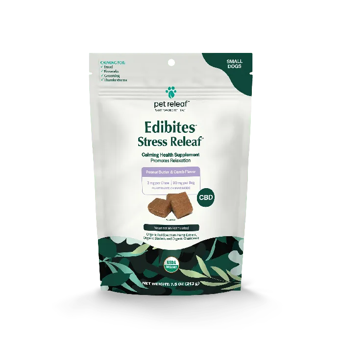 Pet Releaf Stress Releaf Edibites peanut butter carob small front