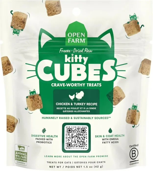 Open Farm Cat Fd Kitty Cubes Chicken & Trky 1.5-oz