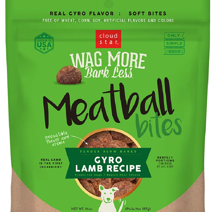 Wag More Bark Less Meatballs Grain-free Lamb Recipe Dog Treats 14-oz