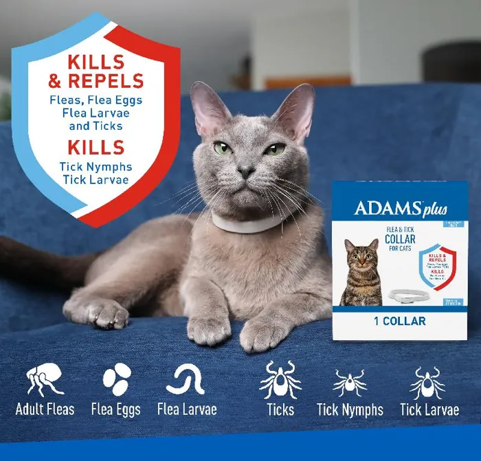 Adams Plus Flea & Tick Collar For Cats 13"