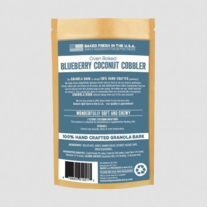 K9 Gf Granola Bark Blueberry Coconut 10-oz