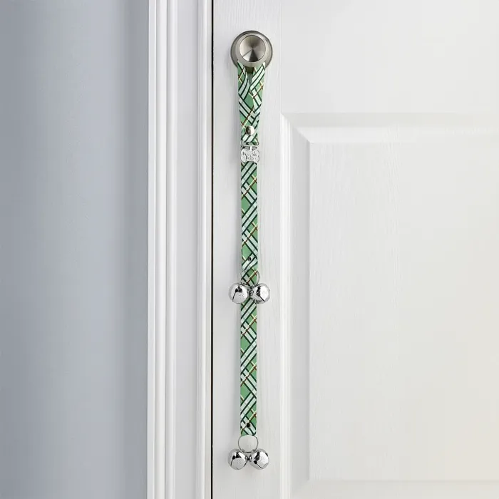 PoochieBells regular assorted green plaid doorbell