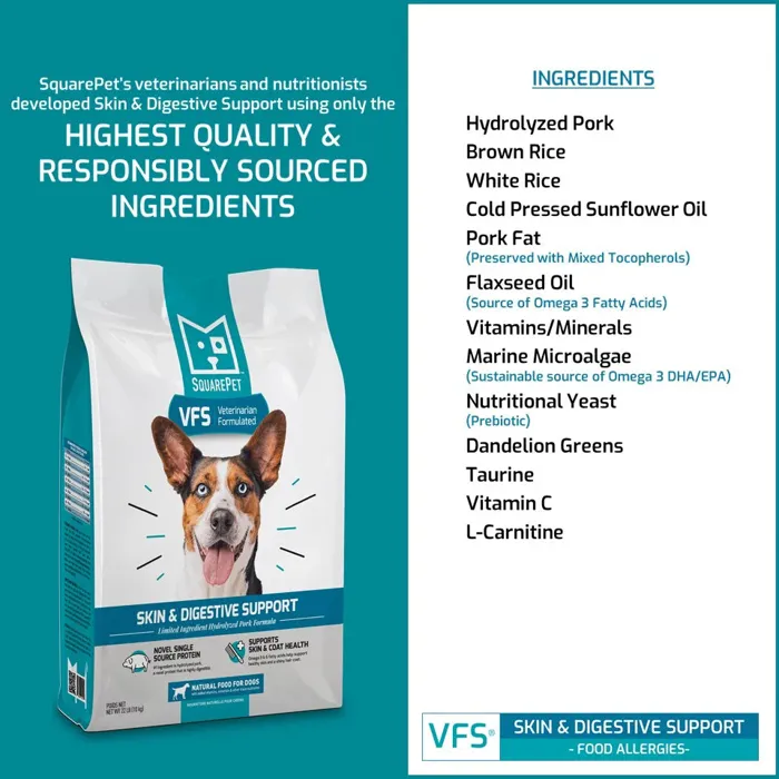Squarepet Dog Dry Veterinarian Formulated Sensitive Skin & Digestive 22-lb