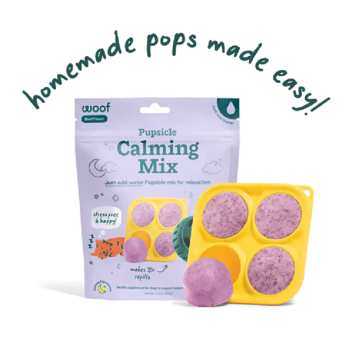Woof Calming Mix bag with purple refill pops