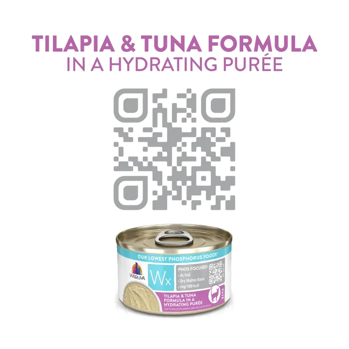 Weruva Wx tilapia and tuna puree QR label