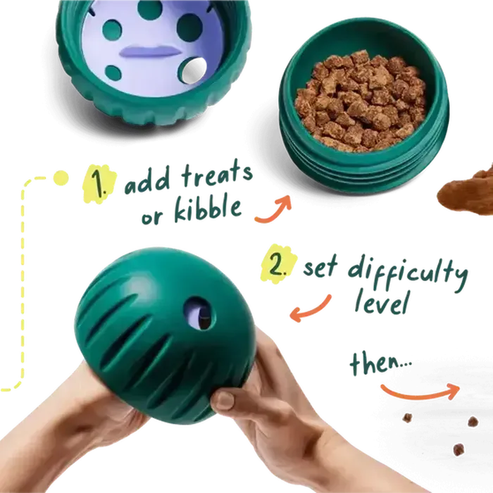 Woof Walkabout Large treat dispenser setup and adjustment