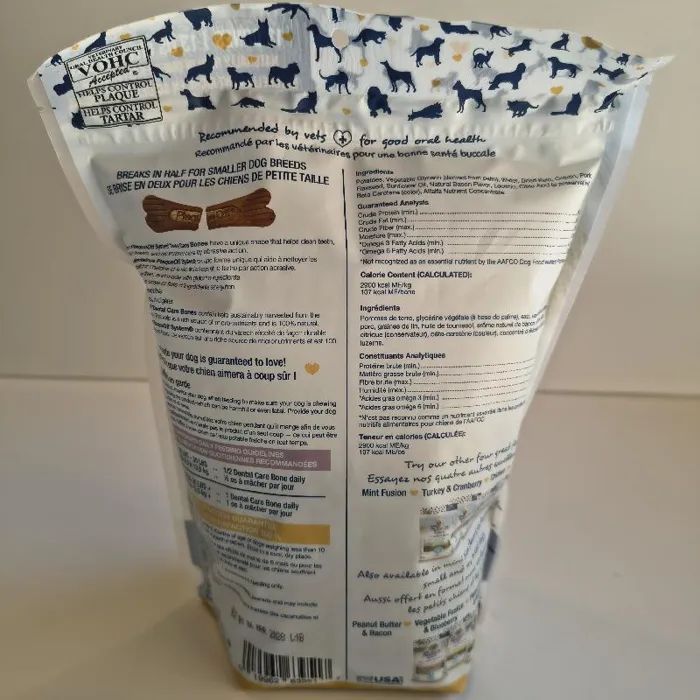 Plaque Off Dental Care Bones Bacon Flavor For Dogs 13-ct 17-oz