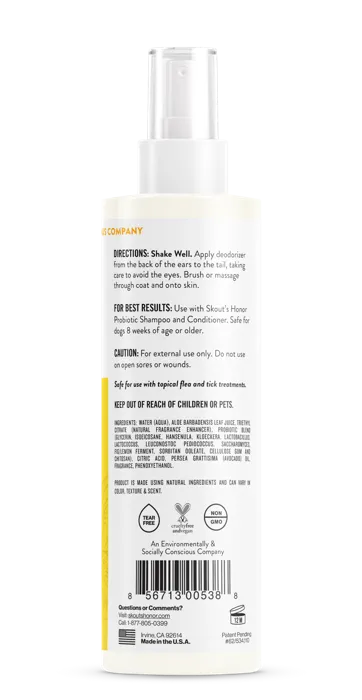 Skouts Honor Probiotic Deodorizer Honeysuckle 8-oz