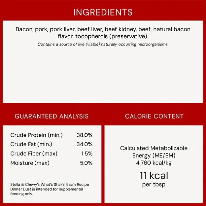 Stella & Chewy's Fd Raw Magical Dust Bacon 7-oz