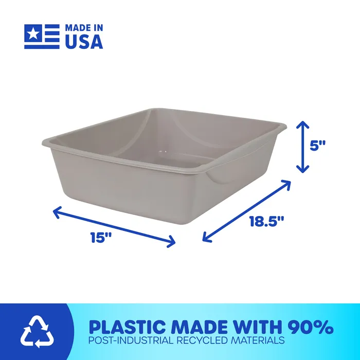 Petmate Large Litter Pan gray dimensions graphic