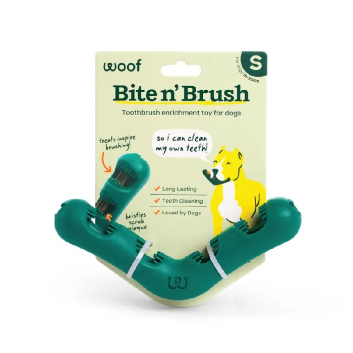 Woof Bite n' Brush Small front packaging