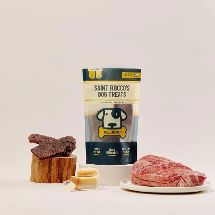 Saint Rocco's Cheeseburger Beef & Cheese Jerky Dog Treats 16-oz