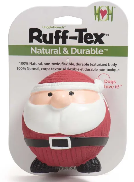 Huggle Hounds Ruff-Tex Santa Ball Small, packaged front view