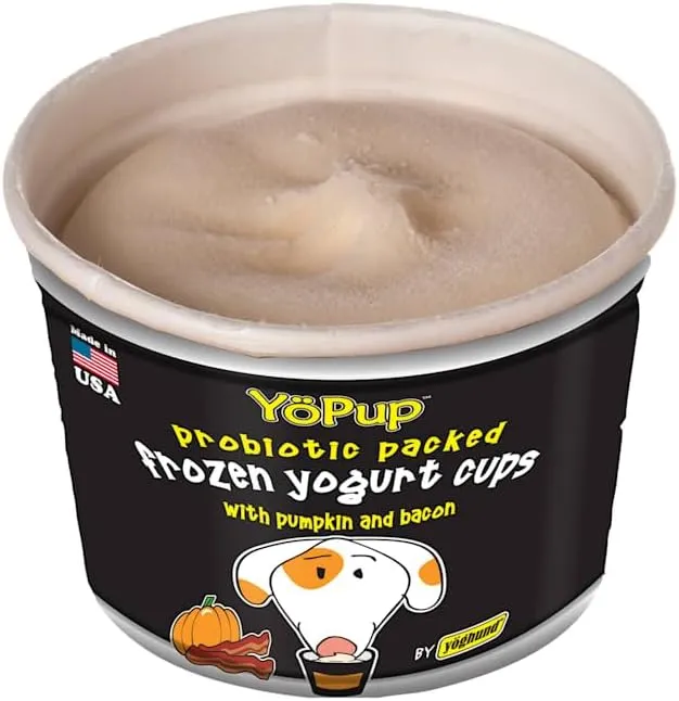 YoPup Frozen Yogurt Cups Pumpkin & Bacon open cup