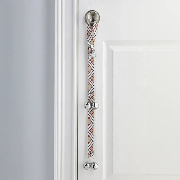PoochieBells regular assorted tan plaid doorbell