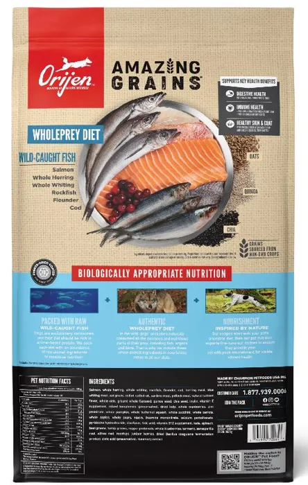 Orijen Amazing Grains Dog Food Six Fish 4-lb