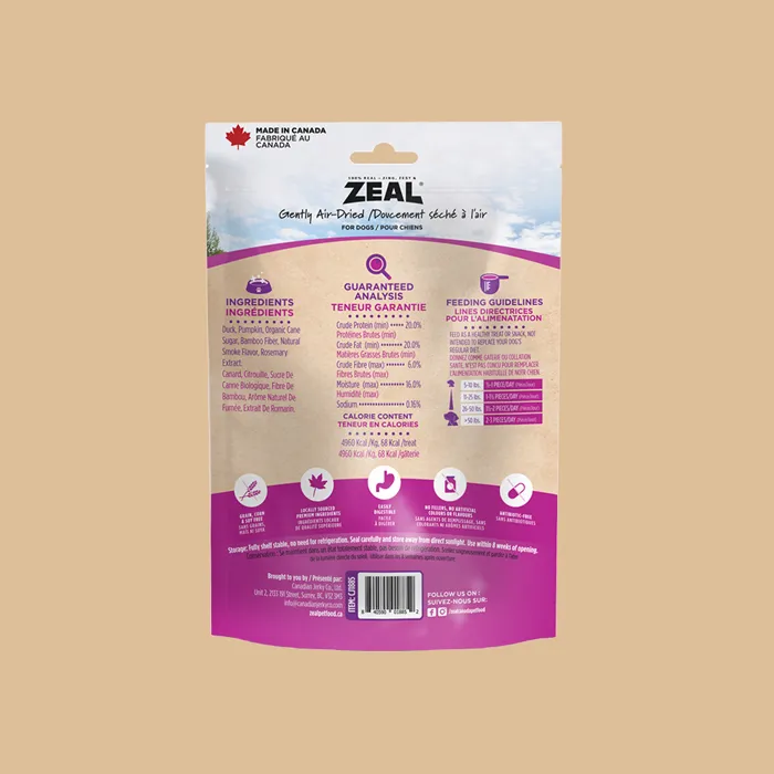 Zeal Duck Jerky Tenders 20 oz back package
