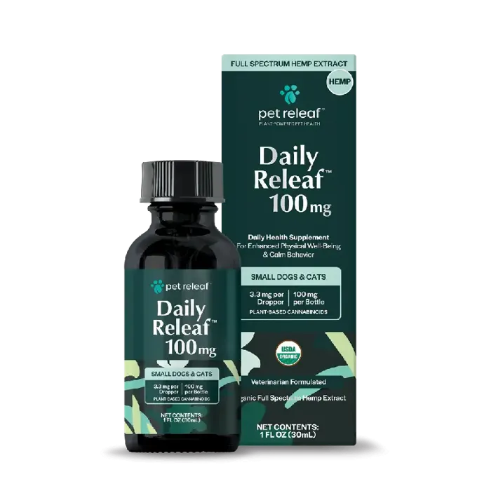 Pet Releaf Daily Releaf Organic Hemp Oil 100mg 1oz